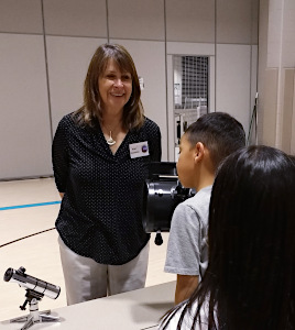 Kids Trying a Telescope with Ann